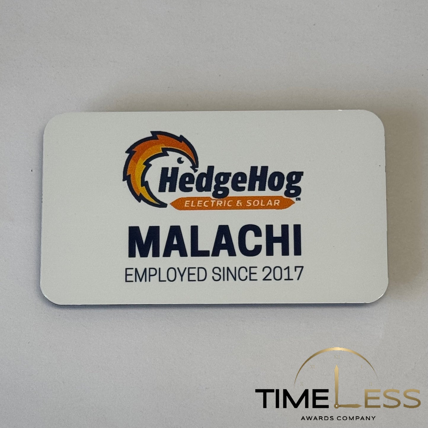 Aluminum Name Badge with Plastic Backer