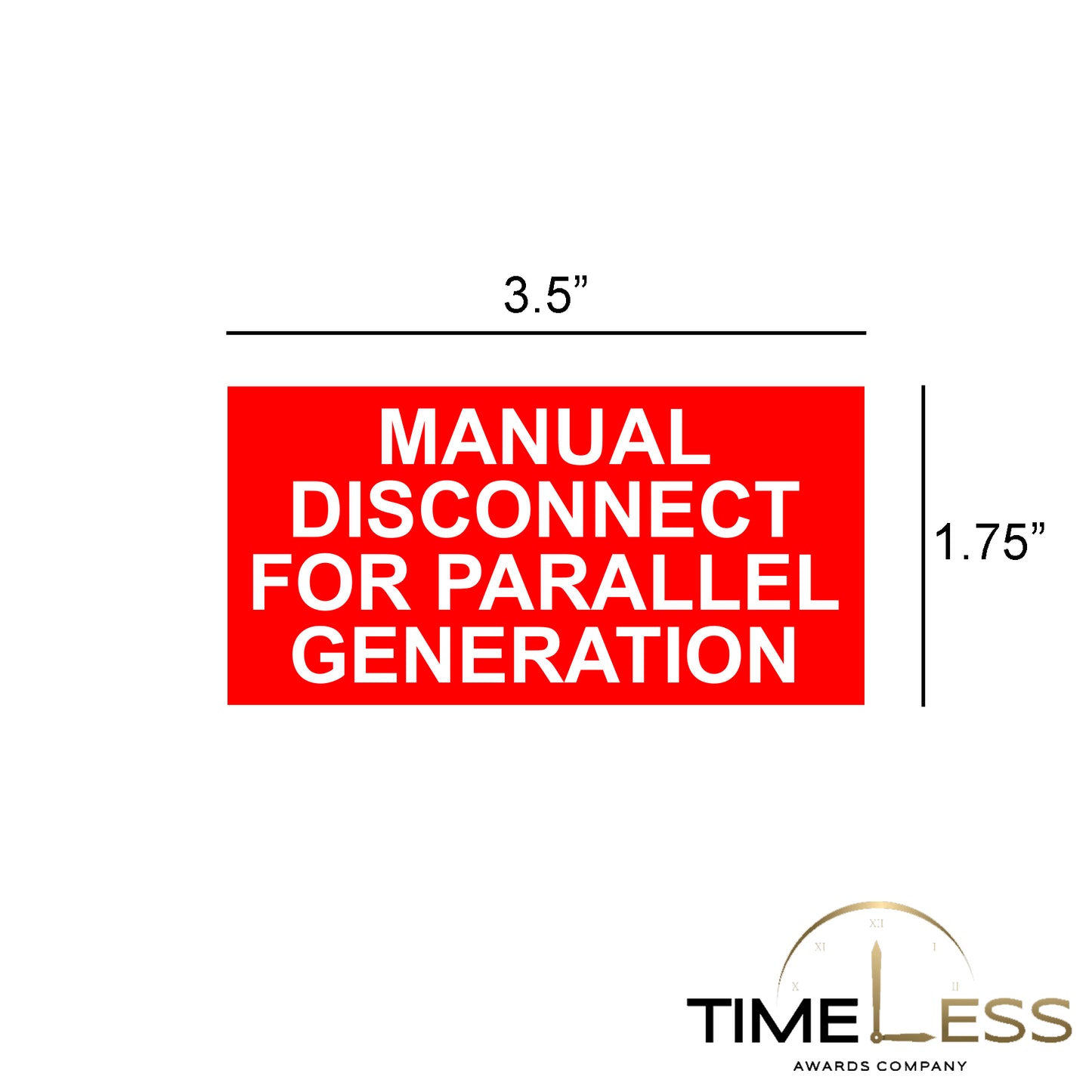 Manual Disconnect For Parralel Generation Red/White Electrical Label