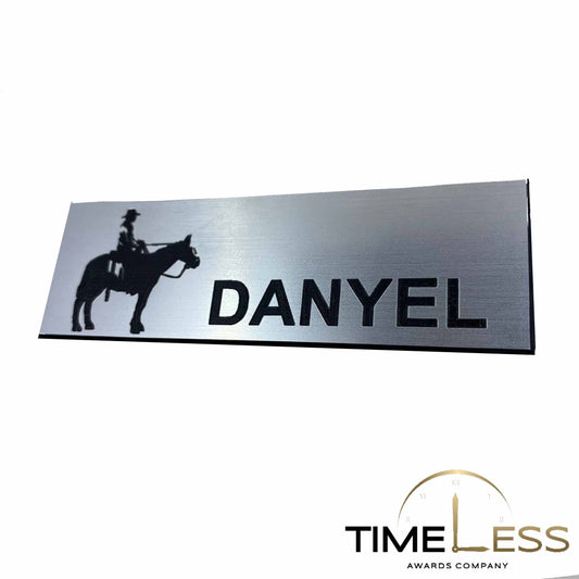 Brushed Silver (Black Engraving) Plastic Name Badge