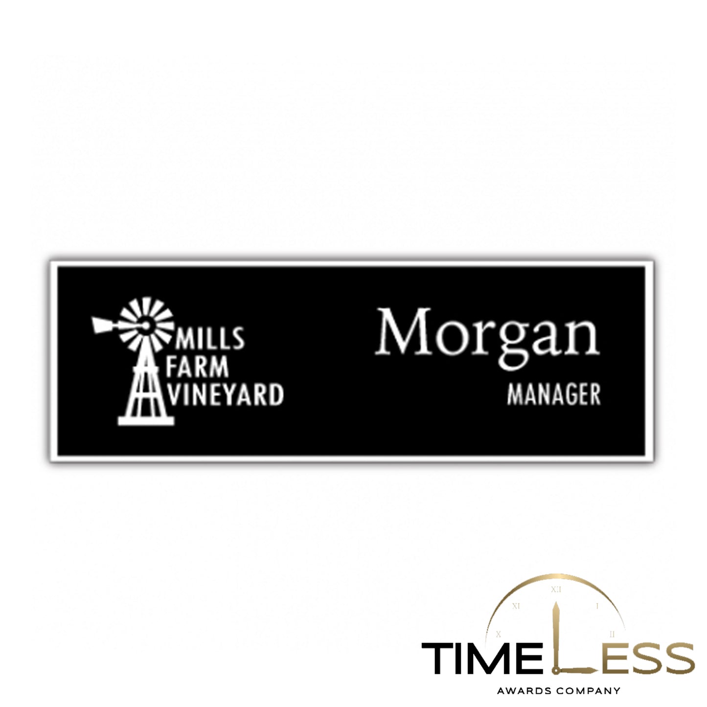 Black (White Engraving) Plastic Name Badge