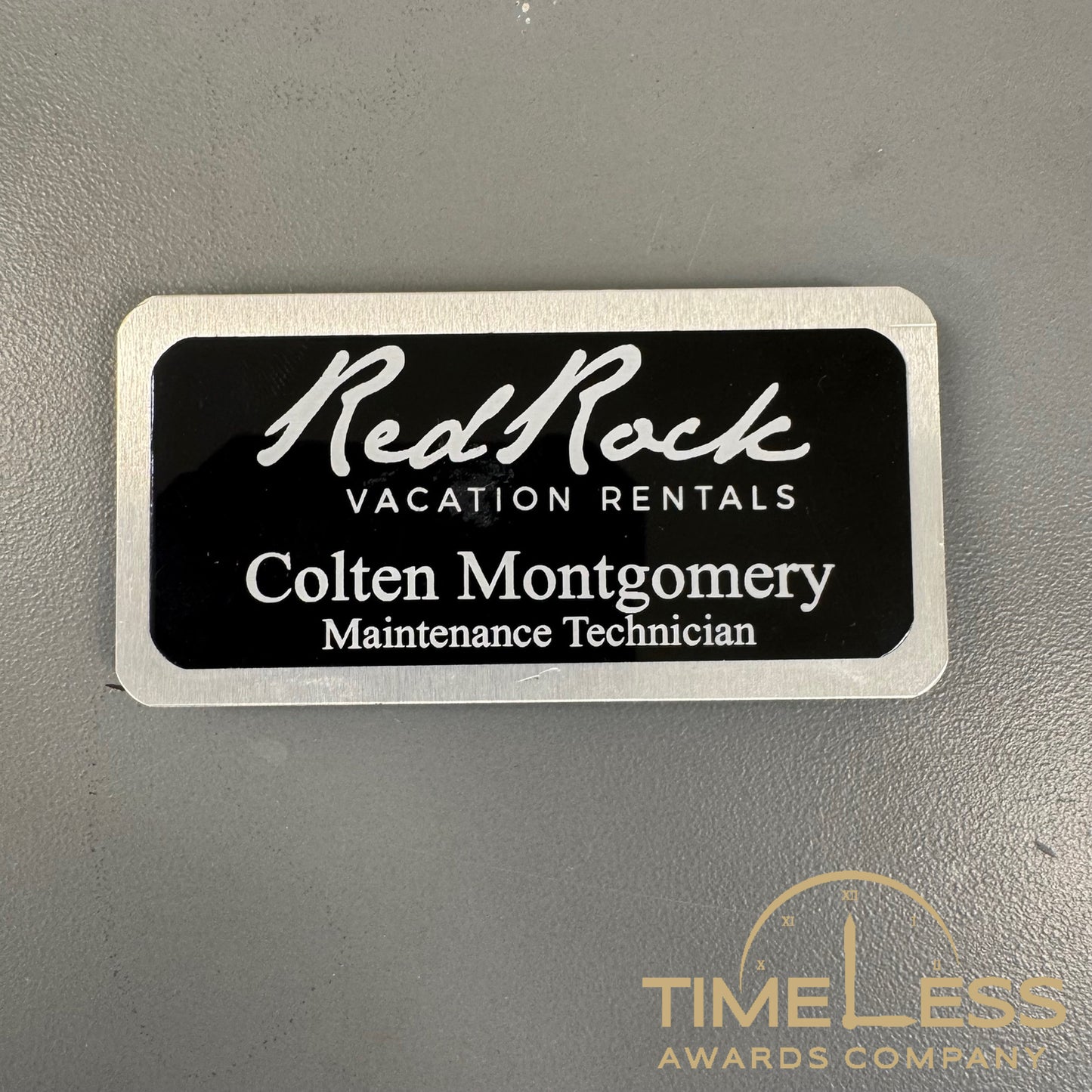 Aluminum Name Badge with Aluminum Backer