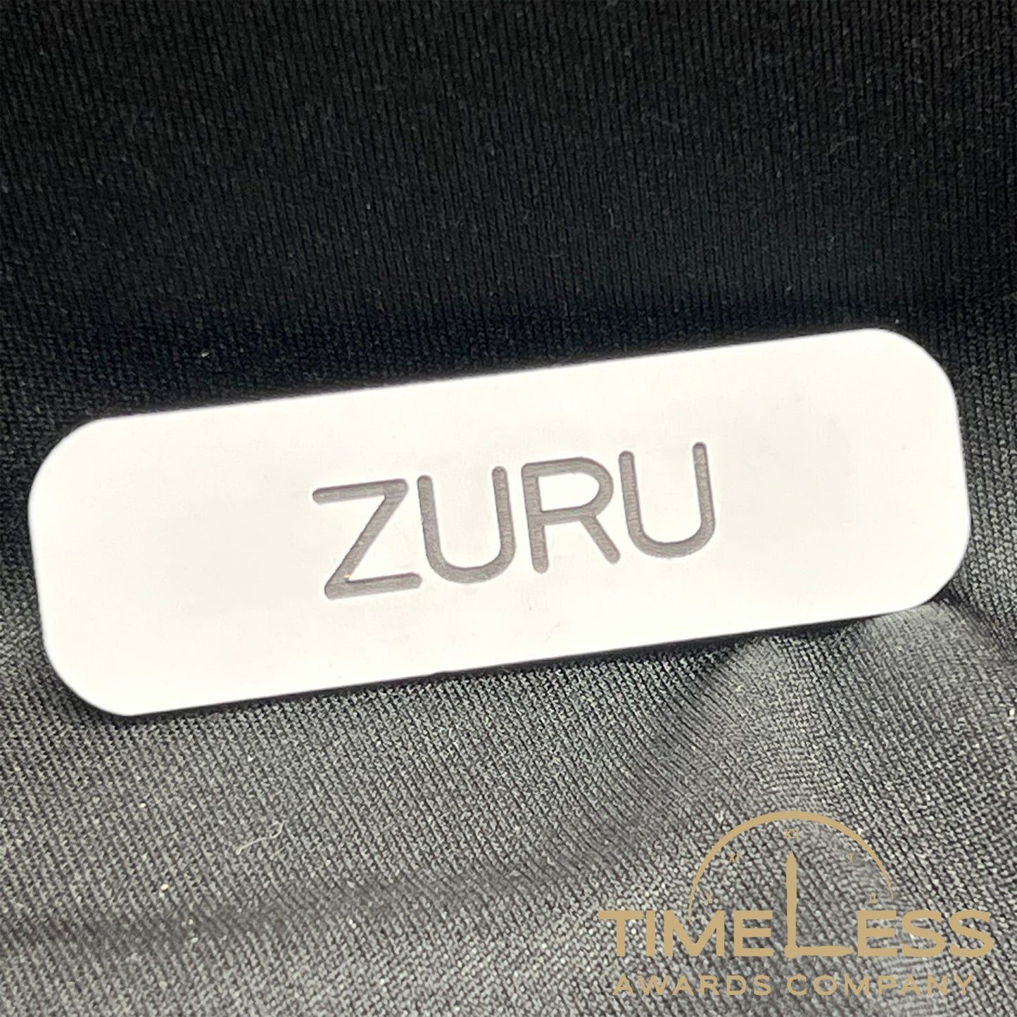 White (Black Engraving) Plastic Name Badge