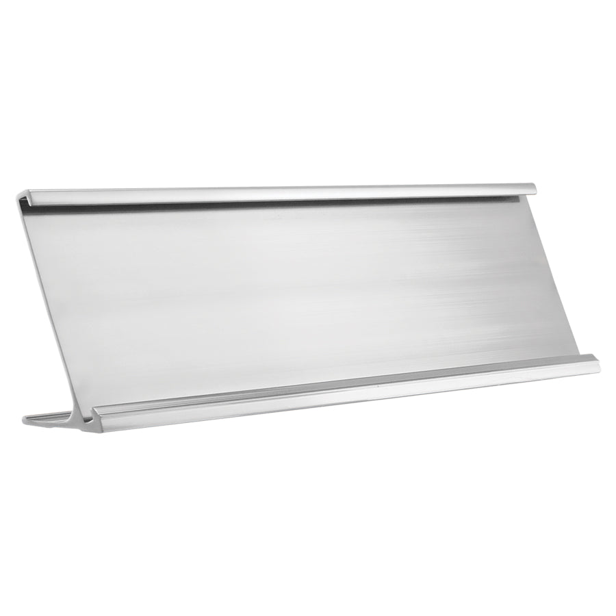 JRS Name Plate Aluminum Desk Holder for 1/16" Plastic