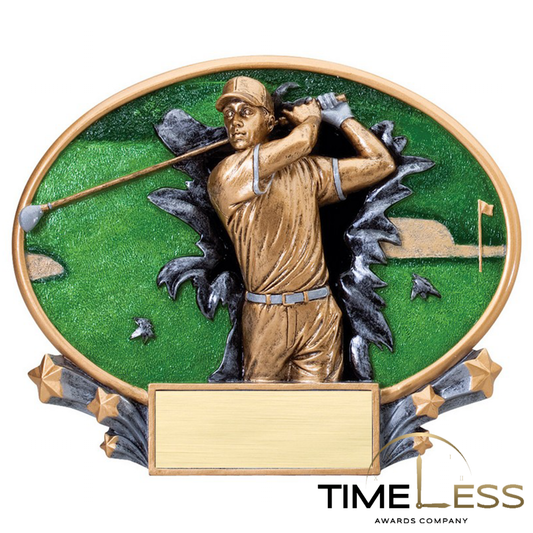 Oval Male Golf Resin Award 7.25"
