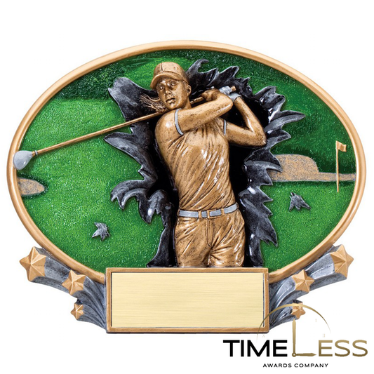 Oval Female Golf Resin Award 7.25"