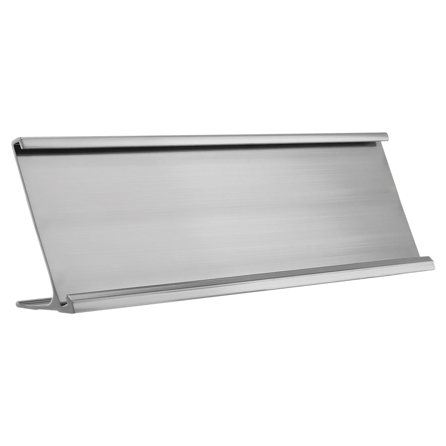 JRS Name Plate Aluminum Desk Holder for 1/16" Plastic